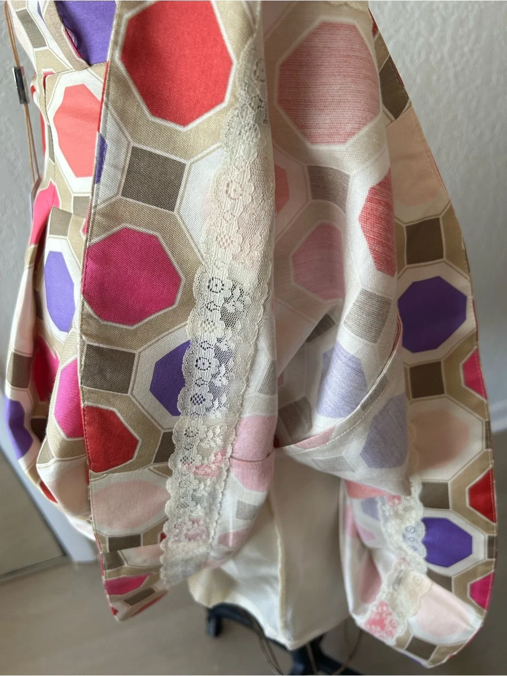Michael Kors collection Print Skater Skirt with Pink, Red & Purple Accents
